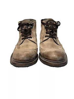 N.d.c. Made By Hand Distressed Leather Wingtip Chuka Boots Mens Size 12 EU 43 • $199