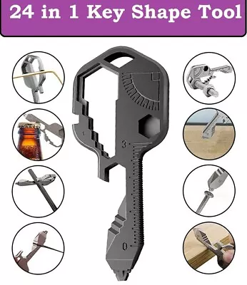 Multi Tool Stainless Key Chain Portable Tool 24 In 1 Screwdriver File Bottle UK • £9.97