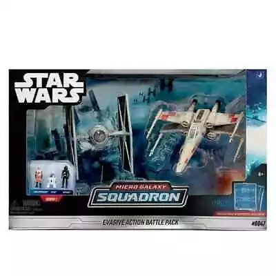 STAR WARS Micro Galaxy Squadron X-WING TIE FIGHTER Evasive Action Battle 2 Pack • $35.48