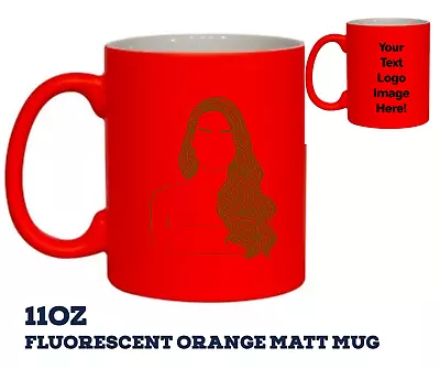 Personalised Mug 11oz Fluorescent Orange Matt Perfect Customised Gift I Birthday • £9.99