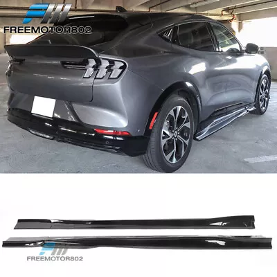 Fits 21-23 Ford Mustang Mach-E Gloss Black Side Skirt Extension Rocker Panels PP • $132.95