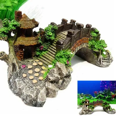 Aquarium Ornament Photography Prop Decoration Fish Tank Bridge Landscape Tree  • $7.12