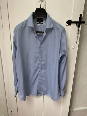 T.M Lewin Blue Egyptian Cotton Shirt Size L • £12