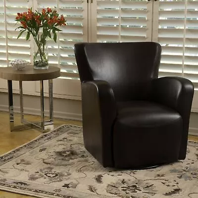 Almendro Bonded Leather Wingback Swivel Club Chair • $413.54