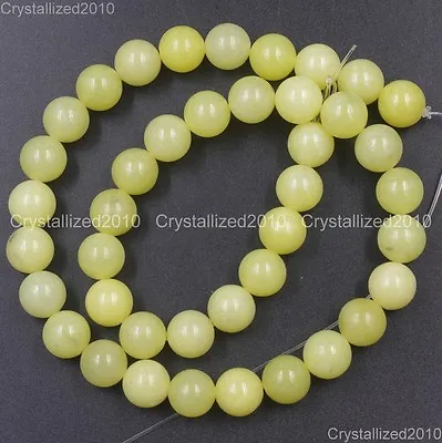 Natural Gemstone Lemon Jade Round Spacer Loose Beads 4mm 6mm 8mm 10mm 12mm 15.5  • £9.92
