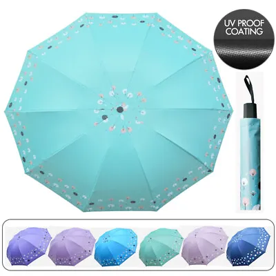 $25.54 • Buy 10 Ribs Large Folding Umbrella Sun Rain Umbrella Anti-UV Windproof Umbrella