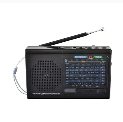 Supersonic 9-Band Rechargeable Bluetooth AM/FM Radio (Black) With USB/SD MP3 • $18.99