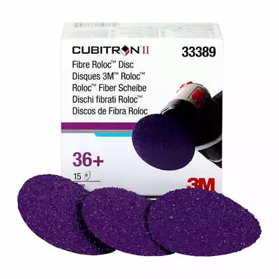 3M 33389 Cubitron II Fibre Roloc Sanding Disc 75mm 3  36 Grit X 15 Pack Box Disc • $59.99