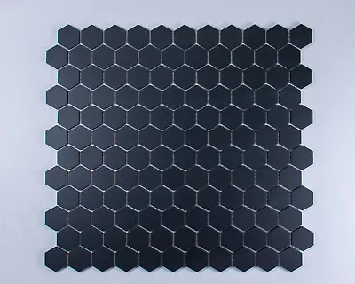 Hexagon Mesh-backed Ceramic Tiles 25x25mm (132 Tiles Per Sheet)  | London Mosaic • £14.30