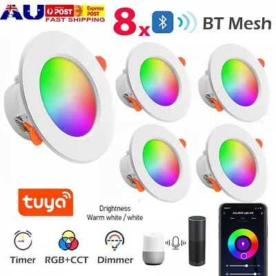 1/4/8Pcs 10W Smart RGB CCT Bluetooth LED Downlight Dimmable Google Home Alexa AU • $30.39