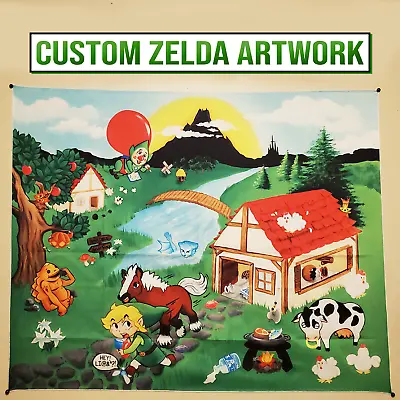 Zelda Custom Artwork Banner Tapestry The Legend Of Zelda Game Room Wall Art Gift • $10