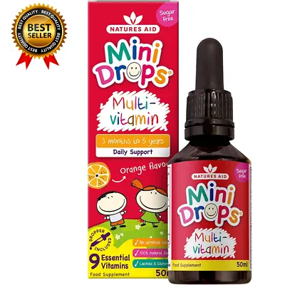 £6.99 • Buy Natures Aid Mini Drops Multi-vitamin For Infants And Children, Sugar Free, 50 Ml