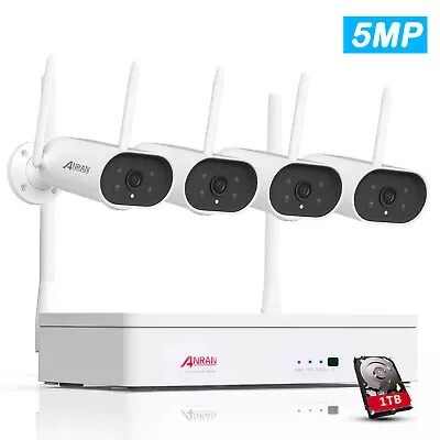 ANRAN Security Camera System Wireless Home Outdoor 5MP 8CH NVR WiFi 2way Audio • $229.99