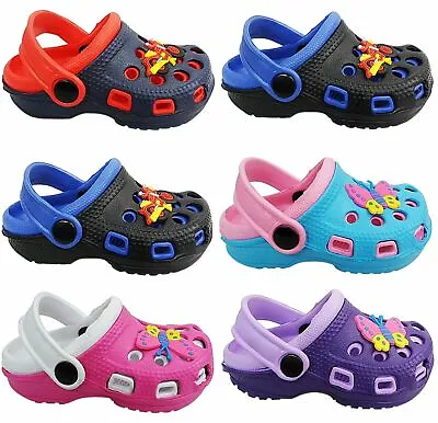 £7.95 • Buy Boys Girls Clog Mules Slipper Garden Beach Sandals Rubber Shower Shoes Size NEW