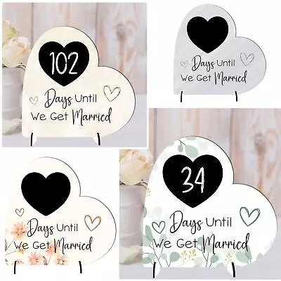 Wedding  Days Until Chalkboard Countdown Plaque / Days Until Our Wedding Heart • £6.99