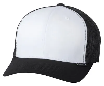 $10.95 • Buy Flexfit - Fitted Trucker Cap, Mesh Back, Baseball Hat Plain 6511 Curved Flex Fit