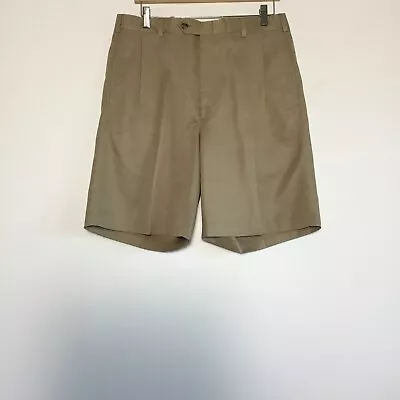 Jack Nicklaus Pleated Microfiber Golf Shorts Khaki Beige Men's Size 34 EUC!! • $15.98