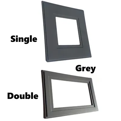 Socket Finger Plate Light Switch & Plug Surround Hygiene Panel Cover Grey • £2.89