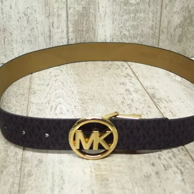 Michael Kors Mens Gold Logo  Faux Leather Belt Size 32-38 • $25