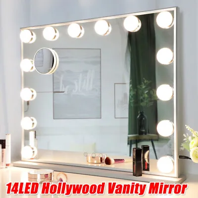 Hollywood Make Up Mirror With 14LED Dimmable Light Dressing Table Vanity Mirrors • £47.90