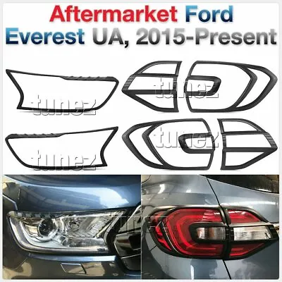 $103.21 • Buy Head Tail Rear Light Lamp Cover For Ford Everest UA Matt Black 2015-Present OZ