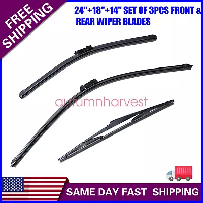 24 18 14  Front+Rear Wiper Blades For Mazda CX-5 2017-2021 Windshield Windscreen • $15.59