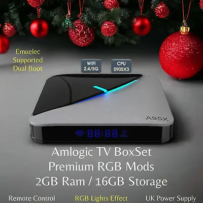 Smart TV Box  A95X F3 AIR RGB Android 9+ Amlogic S905X3 2GB Ram 16GB Top Quality • £53