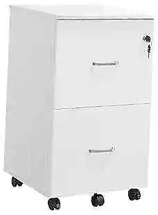  2-Drawer File Cabinet Locking Filing Cabinet For Home Office Small White • $128.72