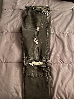 Men Moto Distressed Slim Jeans 32x32 • $18