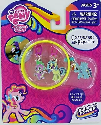 My Little Pony 3 CHARMLINGS & BRACELET Spike Rainbow Dash DJ Pon-3 Brony Charms • $11.95