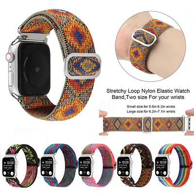 $16.99 • Buy  42/44mm Elastic Nylon Apple Watch Band For IWatch Series SE 6 5 4 3 2 1 38/40mm