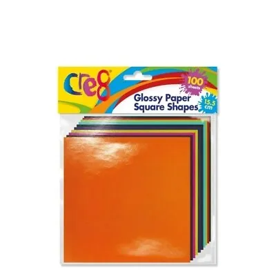 Cre8 Glossy Paper Square Shapes 15.5cm Assorted Colours - 100 Sheets • £3.25