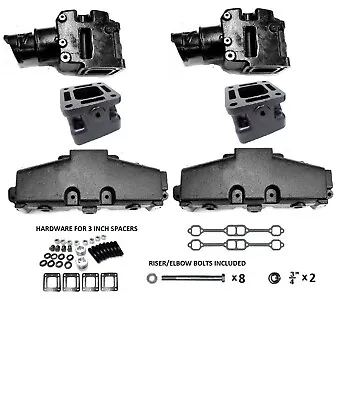 Mercruiser Marine 5.7 350 Exhaust Manifolds 4  Risers Elbows 3  Spacers 5.0 5.7L • $875