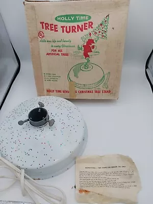 $99 • Buy Vintage Tree Turner B-20  REVOLVING Christmas Tree Stand Holly Time - Glitter