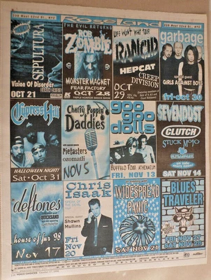 $14.99 • Buy Deftones Sepultura Rancid Marilyn Manson 1998 NYC Newspaper Concert Poster AD