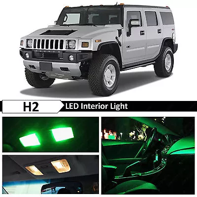 17x Green Interior LED Lights Package Kit For 2003-2009 Hummer H2 • $16.89