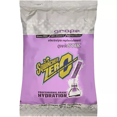 $20.99 • Buy Sqwincher Zero Qwik Stik Sugar-Free Powder Concentrate 60107 Grape, 50/BG 