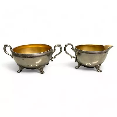 Vintage Manning Bowman Quality Silverplate Sugar Bowl & Creamer Usa • $11.95