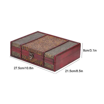 Jewelry Box Wood Storage Box Retro Wooden Box Large Jewelry Box Book Organizer • $41.33