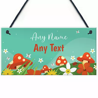 Personalised Any Name Text Fairy Garden Hanging Plaque Sign Shed Summer House  • £4.99