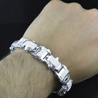 10.5CT Simulated Diamond 925 Sterling Silver Men's Tennis Bracelet 8  • $231.75