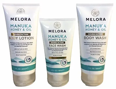 3pk Melora Manuka Honey & Oil Skin Care Body Lotion Body Wash & Face Wash(D) • $26.99