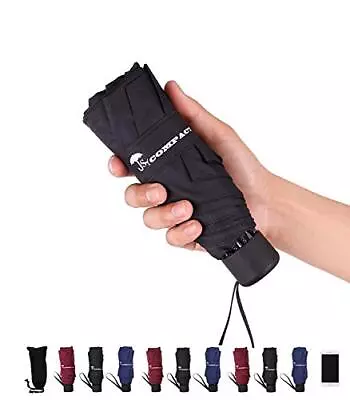 SY COMPACT Travel Umbrella - Lightweight Portable Mini Compact Umbrellas (black) • $13.83