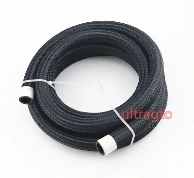 Turbo Fuel Hose Oil Gas Line AN4/AN6/AN8/AN10/AN12 Nylon/Stainless Steel Braided • $11.99