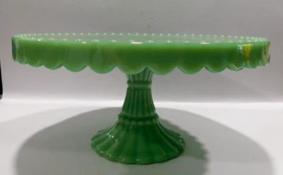 $25 • Buy Vintage JADEITE 8 Inch Cake Plate Footed Pedestal