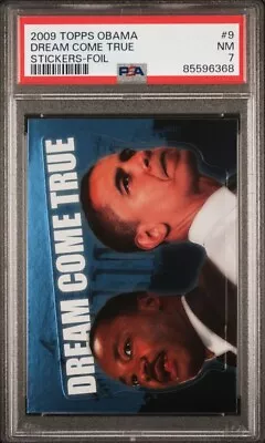 2008 Topps Barack Obama Inaugural Martin Luther King Jr Foil Sticker #9 PSA 7 SP • $79.99