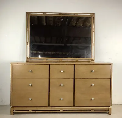 Mid-Century  Simplex  Bedroom Dresser With Mirror By Kent Coffey • $895
