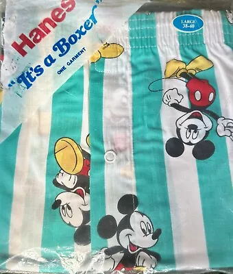 Vintage Size Large Mens '80s Mickey Mouse Hanes Retro Pajama Boxer Disney • $40