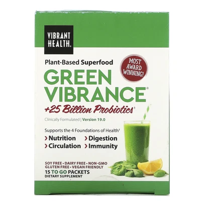$74.40 • Buy Vibrant Health, Green Vibrance +25 Billion Probiotics, Version 19.0, 15