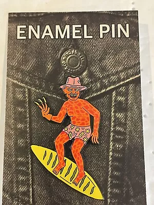 Nightmare On Elm Street Surfing Freddy Krueger Enamel Pin On Card Horror • $12